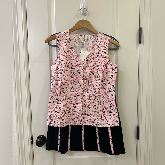 Talbots Stretch Floral Pleated Skirt Size 8 Petite A-Line Cotton Spandex - Picture 10 of 10